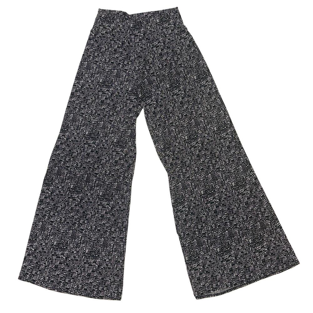 Clara Sun Woo Pants Wide Leg Black White Geometric Jersey Palazzo Pant Size M